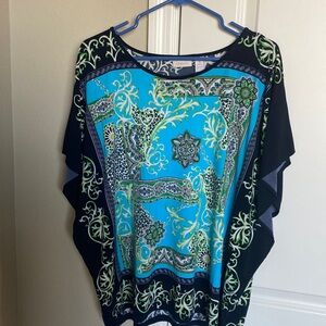 Chico’s blouse size 3 navy multi designed pattern